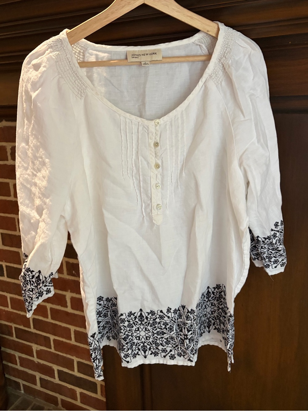 Jones New York 100% linen top size large